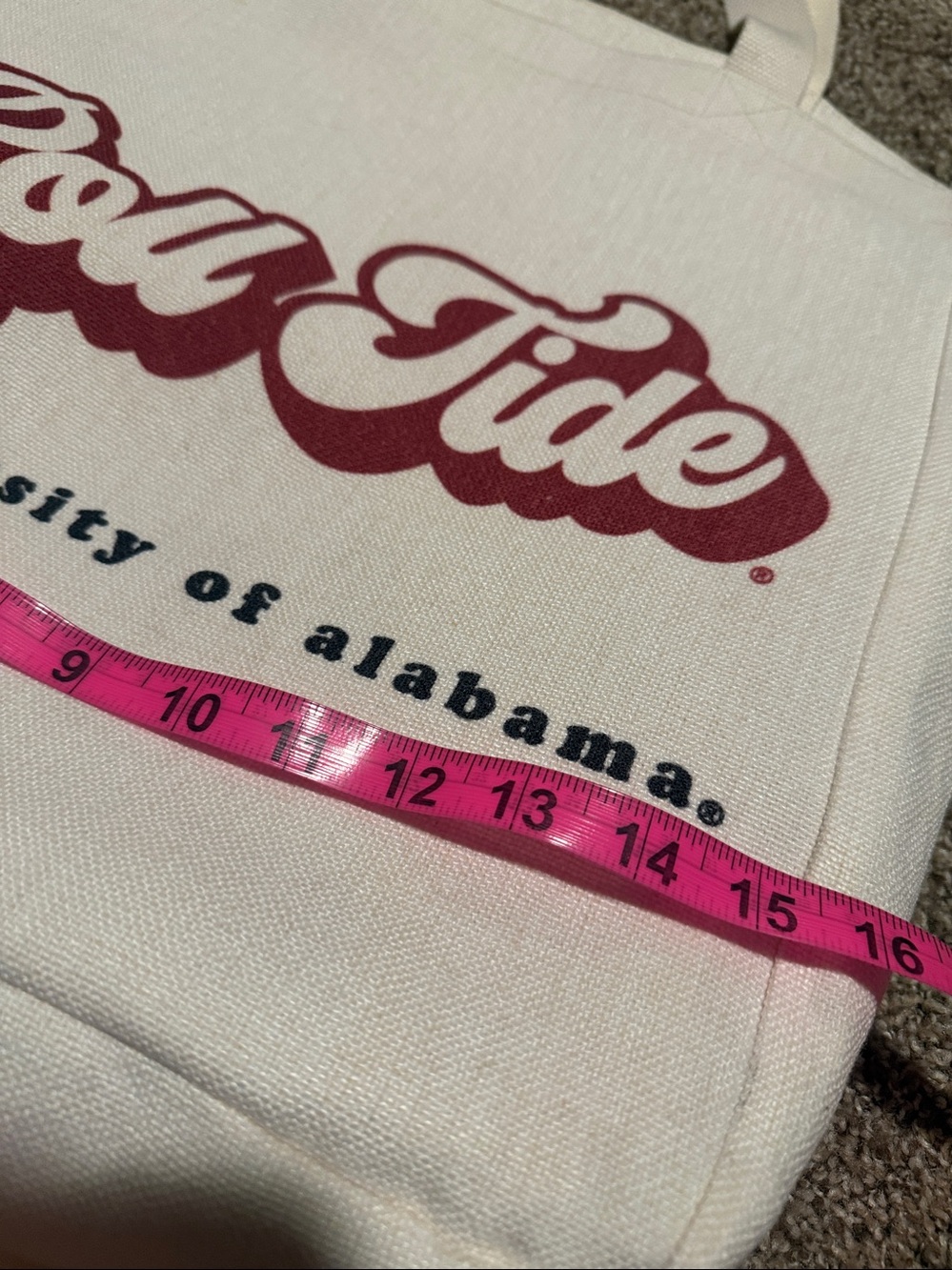 Like new University of Alabama Roll Tide canvas tote bag - Picture 4 of 10